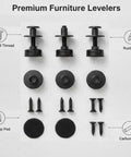 4 Pack Heavy-Duty Furniture Leveling Feet 3/8-16 UNC Thread Adjustable Leg Levelers with screws and felt pads