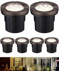 In Ground Well Lights Kit 4 Inch Flat Top, 5 Color Temperature Selectable 1800K 2700K 3500K 4000K 5000K, Oil Rubbed Bronze Aluminum, in use