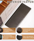 24 X 60 Inch Extra Thick Anti Fatigue Kitchen Mat And Office Runner, showcased on a kitchen floor, highlighting non-slip and waterproof features.