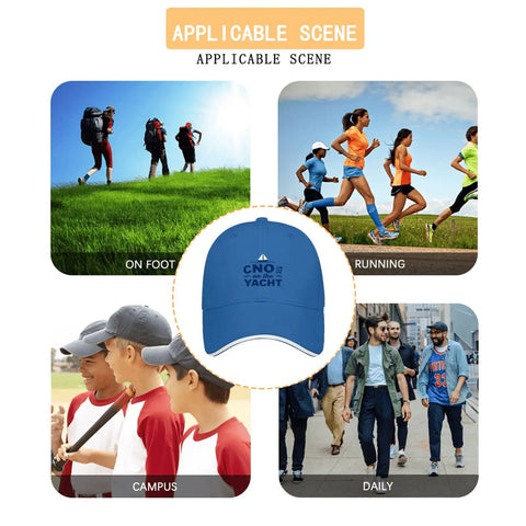 Blue Yacht Style Unisex Adjustable Cap For Women And Men Comfortable Breathable All Day Wear For Outdoors And Water Activities