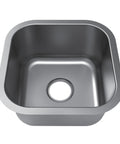 Top view of Undermount Bar Sink 16x16 Inch 8 Inch Deep 18 Gauge Brushed Stainless Steel Single Bowl Scratch Resistant Sound Dampening Pads
