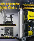 Heavy Duty 3 Tier Welding Cart For MIG TIG Plasma Cutter With 400 Lbs Capacity, Rolling Welder Trolley, dual adjustable safety chains.