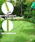 Stand Up Post Hole Auger Drill Bit 32 Inch Long And 2 Inch Diameter, Heavy Duty Green Auger in garden with hex drive compatibility