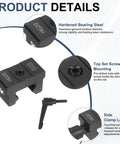 HG20 Linear Guide Rail Fixed Slider Set with anti-collision block, handle positioning, precision assembly details highlighted.