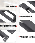 Close-up of Truck Underbody Tool Box Mounting Kit with heavy-duty rustproof metal brackets and precision slotting features.