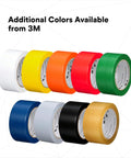 Various colors of Vinyl Tape 764 General Purpose White 3 Inch By 36 Yard Roll for floor marking, including white.
