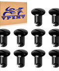 VPZMT black aluminum button-oval head 7/16-inch quarter-turn Dzus fasteners, 10-pack (front view)