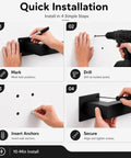 Quick installation guide for 7 Foot Wall Mounted Handrail Premium Heavy Duty Stair Railing Rock Solid Steel safety grab bar.