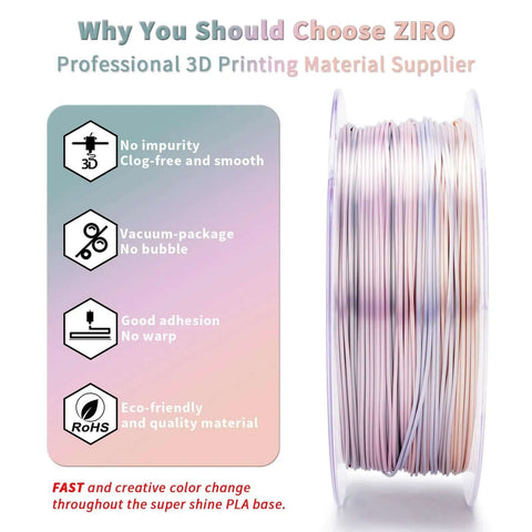Earth Tone Silk PLA Filament With Dope Gradient Color Change For 3D Printing On Most FDM Printers, Glossy Finish, 1Kg Spool