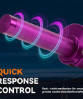 Universal 7/8 Inch CNC Quick Action Twist Throttle Kit With Cable, purple grip close-up showing response control