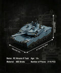 Epic Military RC Abrams-X Tank Beast 2116-Piece Building Set for Adults, Remote control tank size and dimensions displayed