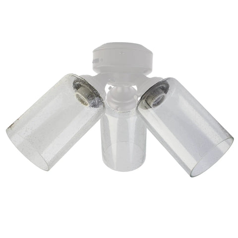 Bubble Glass Shade Replacement 3 Pack For Screw Fixed Fixtures Clear Lip Cylinder Seeded Glass Mounted on Fixture