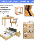 Multifunctional wooden furniture with 20 Pack Heavy Duty L Corner Brackets 5x3 Inch Black Shelf Braces for shelves.