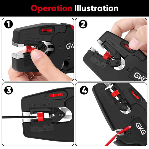 Tutorial on using Automatic Wire Stripper With Cutter 2 In 1 Self Adjusting Electrical Stripping Tool For 7-32 AWG Wires.