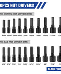 20 metric and SAE nut driver bits from 61 Piece Magnetic Screwdriver Bits And Nut Driver Set With Organizer Bag For Home Improvement DIY Tools Kit