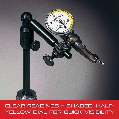 Last Word Dial Test Indicator with Body Clamp and Case for Precise Height, Depth, and Width Measurements, White Half Shaded Face