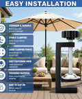 Easy installation of 4 Pack Adjustable Patio Furniture Clips Keep Outdoor Rattan Wicker Sections Locked In, 3 inch Sectional Couch Connectors for Wicker Sofa Sets in front of patio umbrella and furniture.