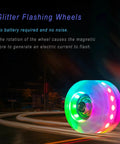 Glowing Eight Pack 82A Light Up Roller Skate Wheel 54x32mm with Bearings Installed, No Battery Quad LED Wheels, Outdoor Use Teal