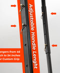 Adjustable handle of Broad Fork For Gardening Portable Ergonomic Garden Tool Cultivator Tiller with measurement indicators.