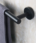 Matte Black 16 Inch Stainless Steel Bath Towel Bar Rack Wall Mounted With 13 Inch Usable Hanging Space, Rustproof 304 Grade Bathroom Organizer