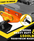 Magnetic Hitch Pin For Mowers And Trailers, Beefy Built 1500 Pounds Neodymium Magnet, One Half Inch Shaft, Yellow Gate Pin