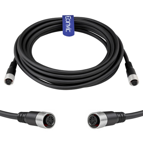 M12 A Code 4 Pin Female To Female Connector Cable With Molded PVC Jacket, Industrial Sensor Lead, 2 m 22 AWG, coiled view
