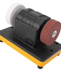 Heavy Duty Mini Bench Grinder With 3 Inch Grinding Wheel, Portable Cordless Angle Tool For Polishing And Sharpening viewed from side.