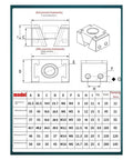 Knockout Performance Heavy Duty Cnc Machine Vise Side Fixture Clamp Block With Adjustable Jaw dimensions and specifications diagram.