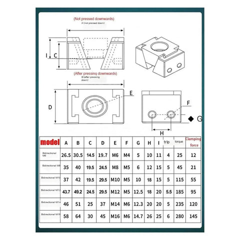 Knockout Performance Heavy Duty Cnc Machine Vise Side Fixture Clamp Block With Adjustable Jaw dimensions and specifications diagram.