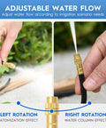 Automatic Drip Irrigation Kit with Copper Atomizing Nozzles showing adjustable water flow with left and right rotation