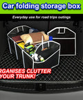 Large Capacity Car Trunk Organizer With Three Spacious Compartments Foldable Waterproof Storage Bag in car trunk