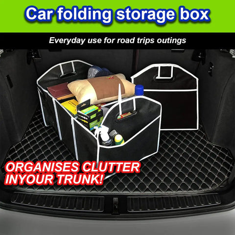 Large Capacity Car Trunk Organizer With Three Spacious Compartments Foldable Waterproof Storage Bag in car trunk