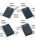 Dope Vintage Style Tremolo Setup Blocks for Strat Tele Electric Guitars, four sizes of bridge shims with measurements included.