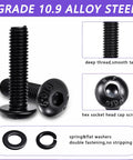 2205 Piece Metric Screws Set M2 M3 M4 M5 Assortment Kit With Hex Socket Button Head Bolts Nuts And Washers Black Zinc Plated