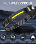 Rechargeable 2 Pack LED Headlamps With 270 Degree Wide Beam And 1200 Lumens, Red Light And Spotlight, weatherproof, on water