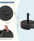 Heavy Duty 80Lb Patio Umbrella Base Built Tough To Keep Your Shade Standing In Wind With Adjustable Pole Adapter Fits 1.5 To 2.1 Inch Poles