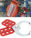 Heavy Duty Nylon Locking Deadbolt With Six Hole Labeling System, Rust Proof Construction, Red And Silver Finish for industrial use