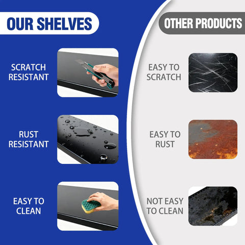Super Heavy Duty Six Tier Metal Storage Shelves With Height Adjustment Rock Solid Double Layer Upright Design features scratch and rust resistance.
