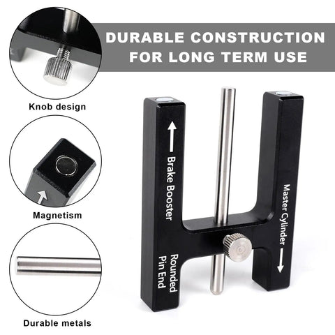 Aluminum Brake Booster Push Rod Adjustment Tool For Precise Master Cylinder Length And Pedal Feel, Universal Brake Rod Gauge For Most Vehicles, Improves Response And Smooth Braking, aluminum adjuster with magnetic ends