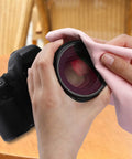 Vin Beauty microfiber cleaning cloth, pink, 12x12 inches, for camera lens
