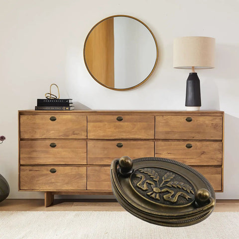 Top Shelf Heavy Duty Oval Ring Drawer Pulls Antique Zinc Alloy Cabinet Handles Vintage Dresser Knobs on wooden dresser
