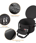 Open Rugged Outdoor Smokeless Fire Pit Bag For Bonfire Style Pits 19.5 Inch Diameter with double zipper and tools inside