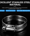 186 Piece 304 Stainless Steel Hose Clamp Kit With Eight Sizes From One Quarter To Two Inches Built To Last Heavy Duty