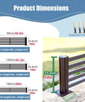 Product dimensions of Top Shelf Outdoor Balcony Guardrail With Custom Length Aluminum Panels 90cm to 150cm widths and 25.6cm height.