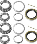 Two Pack Trailer Wheel Hub Bearings Kit For 3500 Lb Boat Trailers Fits D Style Tapered Axles Spindle 84 EZ Lube Design flat lay