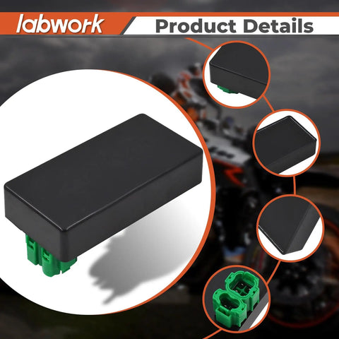 644cc CDI Module Box Replacement For Honda NX650 XR650L, durable ABS, ignition control unit details with connectors shown