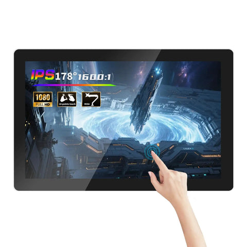 15.6 Inch Capacitive Multi-Touch Industrial Monitor With 16:9 FHD 1920x1080, Built-In Speakers, USB, VGA And HDMI Ports