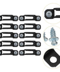 No Sweat Invisible Cabinet Connectors 150 Piece Set heavy duty black metal fasteners with screws for woodworking projects.