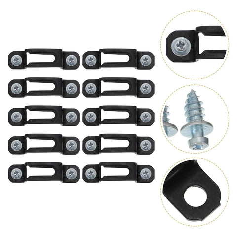 No Sweat Invisible Cabinet Connectors 150 Piece Set heavy duty black metal fasteners with screws for woodworking projects.