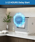 Compact Countertop Dishwasher Packing 152 Oz Water Tank And Six Wash Cycles That Fit 12 Inch Plates No Sweat Energy Star Certified 12 Hour Delay Setting on kitchen counter.